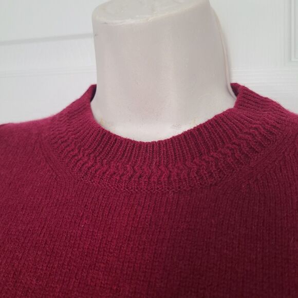ZUCCA women 100% Wool Dolnman Knit Sweater Burnt Maroon round neck Size M NEW - Picture 4 of 10